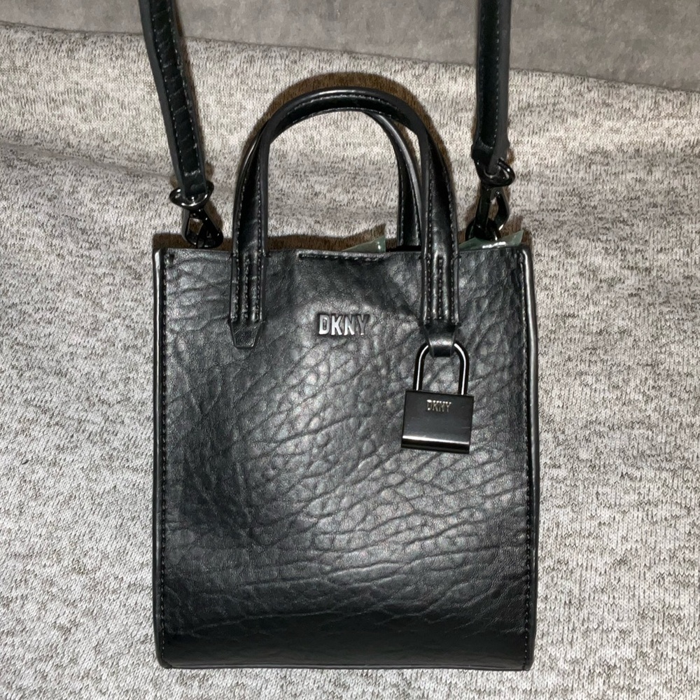 DKNY Maze Mini Crossbody In Black Mini tote Black Faux leather